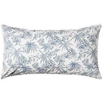 Tommy Bahama - King Sheets, Cotton Percale Bedding Set, Crisp & Cool, Stylish Home Decor (Pen and Ink Palm Blue, King)(USHSA01035855)
