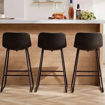 HeuGah 26 Inch Bar Stools Set of 3 - Modern Comfort