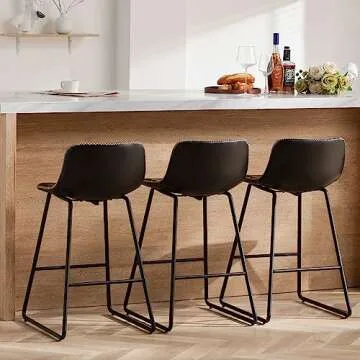 HeuGah 26 Inch Bar Stools Set of 3 - Modern Comfort