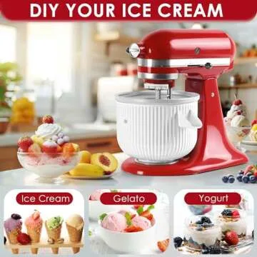 Ice Cream Maker Attachment & Shaved Ice for KitchenAid