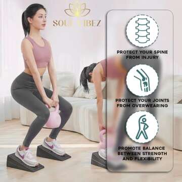 Squat Wedge Block Non Slip Slant Board for Calf Stretching Makes Exercise Easy Improve Mobility and Strength Incline Board for Heel Elevated Squat