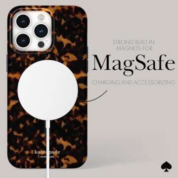 kate spade new york iPhone 15 Pro Max Case, Compatible with MagSafe - Tortoiseshell