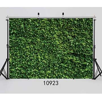 SJOLOON 7x5ft Green Leaves Greenery Backdrop - Natural Green Lawn Party Photography Backdrop for Bir...
