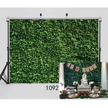 SJOLOON 7x5ft Green Leaves Greenery Backdrop - Natural Green Lawn Party Photography Backdrop for Birthday, Newborn, Baby, Lover, Wedding Photo Studio Props 10923