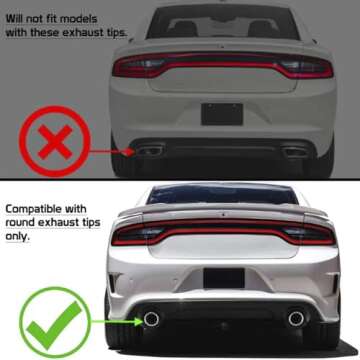 Rear Diffuser Compatible with 2015-2023 Dodge Charger, Matte Black Rear Lip Bumper Valance Diffuser ...