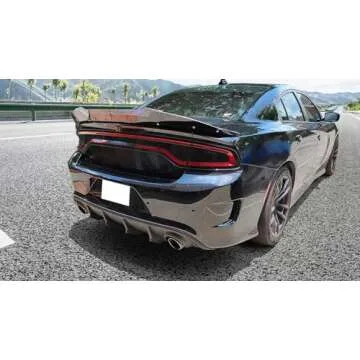 Rear Diffuser Compatible with 2015-2023 Dodge Charger, Matte Black Rear Lip Bumper Valance Diffuser by IKON MOTORSPORTS, 2016 2017 2018 2019