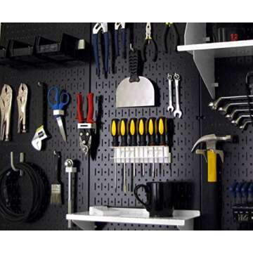 Wall Control 30-P-3232B Black Metal Pegboard Pack - (2) 32" Tall x 16" Wide Black Pegboards