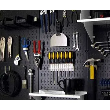 Wall Control 30-P-3232B Black Metal Pegboard Pack - (2) 32" Tall x 16" Wide Black Pegboards