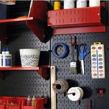 Wall Control 30-P-3232B Black Metal Pegboard Pack - (2) 32" Tall x 16" Wide Black Pegboards