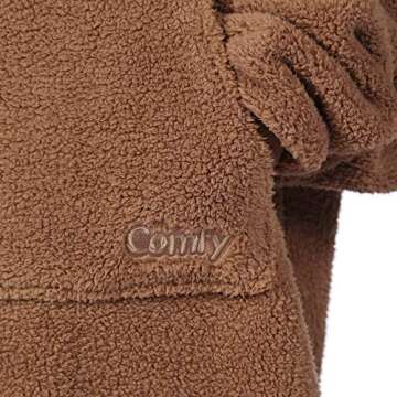 THE COMFY Teddy Bear Quarter-Zip | Sherpa Wearable Blanket with Quarter Length Zipper, Oversized Design with Hood and Pocket, From Shark Tank, for Women & Men, Warm and Cozy Gifts