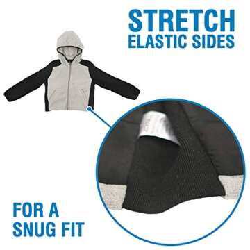 ZooVaa Kids Compression Sensory Jacket w/Hood | Boys Weighted Jacket with Soft Microfiber Fleece Sweater for Children – Removable Weights (Medium)