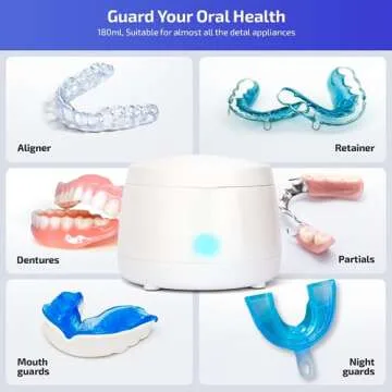 Retainer Cleaning Machine - 43kHz Ultra Sonic Dental Clean Pod for Denture Mouthguard Aligner Night Guard (Standard)