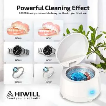 Retainer Cleaning Machine - 43kHz Ultra Sonic Dental Clean Pod for Denture Mouthguard Aligner Night Guard (Standard)