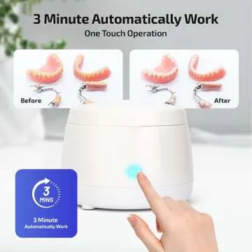 Retainer Cleaning Machine - 43kHz Ultra Sonic Dental Clean Pod for Denture Mouthguard Aligner Night Guard (Standard)