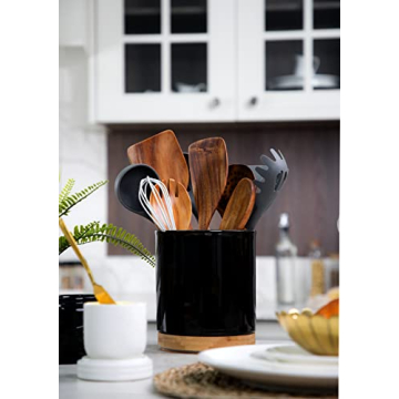 Nucookery 360° Rotating Utensil Holder for Stylish Kitchens