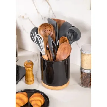 Nucookery 360° Rotating Utensil Holder for Stylish Kitchens