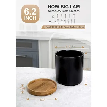 Nucookery 360° Rotating Utensil Holder for Stylish Kitchens