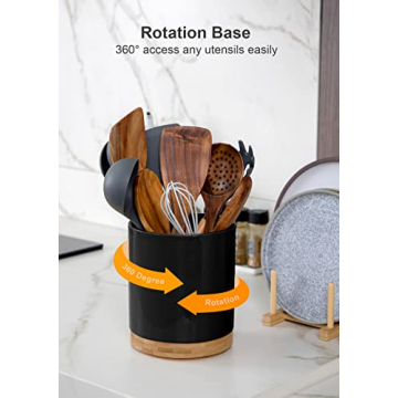 Nucookery 360° Rotating Utensil Holder for Stylish Kitchens