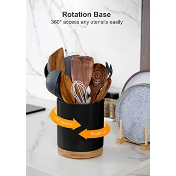 Nucookery 360° Rotating Utensil Holder for Stylish Kitchens
