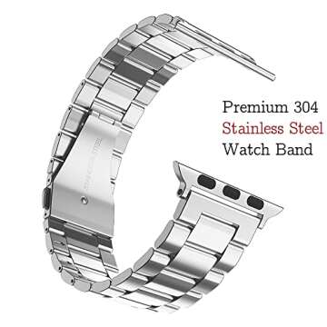 Elegant Stainless Steel Apple Watch Band with TPU Case