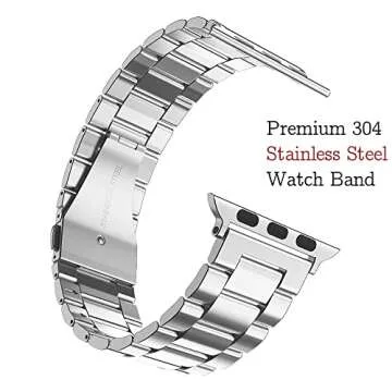 Elegant Stainless Steel Apple Watch Band with TPU Case