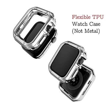 Elegant Stainless Steel Apple Watch Band with TPU Case