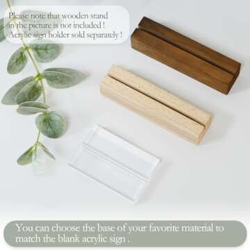 10 Pack Clear Acrylic Sign for Table Numbers, 5x7 Inch Acrylic Sign Blanks Acrylic Sheets 1/8 inch Thick, Use for DIY Table Numbers Wedding Table Signs Display Stand Signs for Wedding Party Events