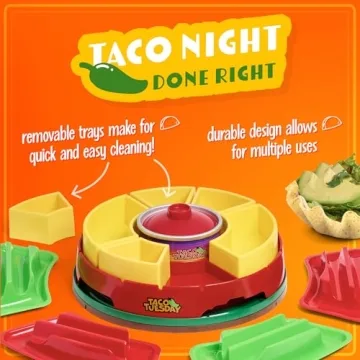 Heated Lazy Susan Taco Bar Set with Warming Pot - 20 Oz