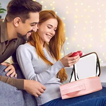 VANMRIOR LED Makeup Bag with Mirror - Travel Cosmetic Case