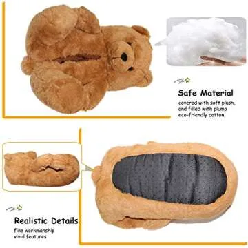 LELEBEAR Teddy Bear Slippers for Comfort and Warmth