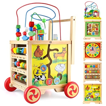 Wooden Activity Cube 6 in 1 Montessori Toys for Children 1-2 Years