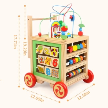 Wooden Activity Cube Montessori Toys for Toddlers 1-2