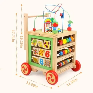 Wooden Activity Cube Montessori Toys for Toddlers 1-2