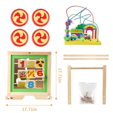 Wooden Activity Cube Montessori Toys for Toddlers 1-2