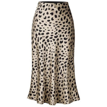 Keasmto Leopard Satin Midi Skirt - Classy & Comfy Look