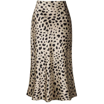 Keasmto Leopard Satin Midi Skirt - Classy & Comfy Look