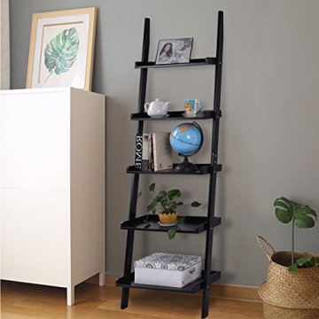 Tangkula 5-Tier Ladder Shelf - Modern Wood Storage Rack