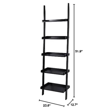Tangkula 5-Tier Ladder Shelf - Modern Wood Storage Rack