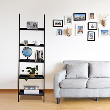 Tangkula 5-Tier Ladder Shelf - Modern Wood Storage Rack
