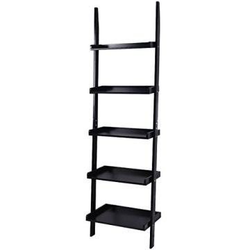 Tangkula 5-Tier Ladder Shelf - Modern Wood Storage Rack