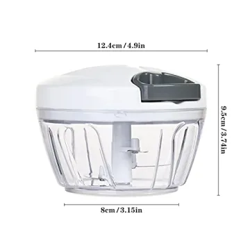 Cambom Manual Food Chopper Easy Vegetable Cutter 550ml White