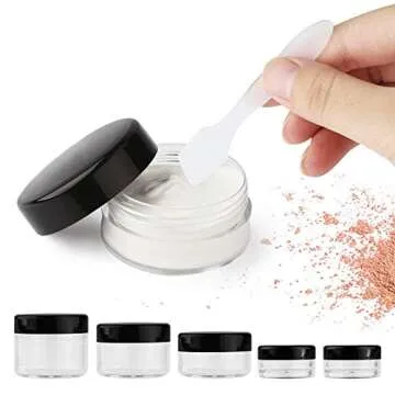 Onwon 10-Piece Clear Plastic Cosmetic Sample Containers with Mini Spatulas