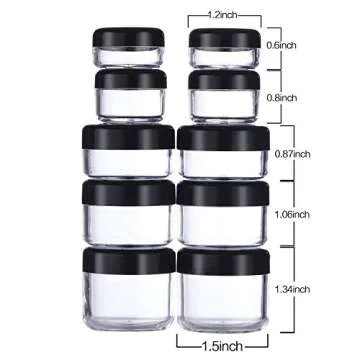 Onwon Clear Plastic Makeup Sample Containers with Spatulas