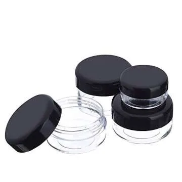 Onwon Clear Plastic Makeup Sample Containers with Spatulas