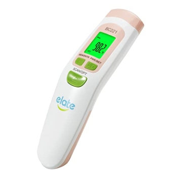 Elate No Touch Forehead Thermometer - Non-Contact Digital Infrared Thermometer - Medical Grade, Hygi...