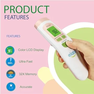 Elate Pink Thermometer - Non-Contact Digital Infrared Device