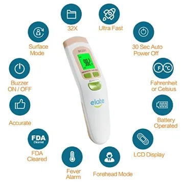 Elate Pink Thermometer - Non-Contact Digital Infrared Device