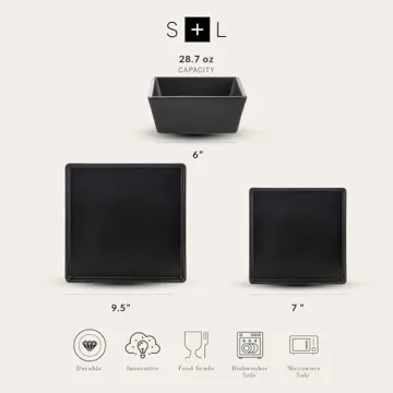 Stone Lain Grace Square Dinnerware Set for 4