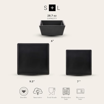 Stone Lain Grace Square Dinnerware Set for 4