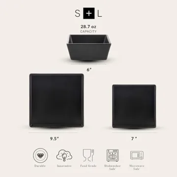 Stone Lain Grace Square Dinnerware Set for 4